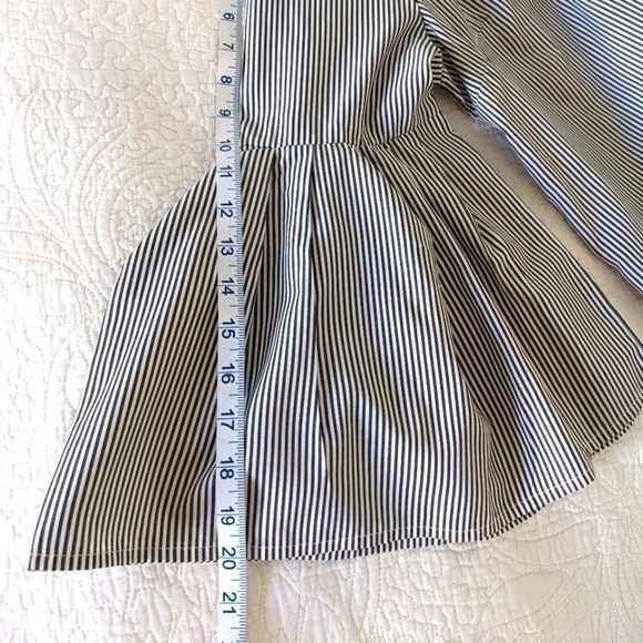 JEALOUS Tomato Bell Sleeve Pinstripe Embroidered Top XL - Picture 10 of 11